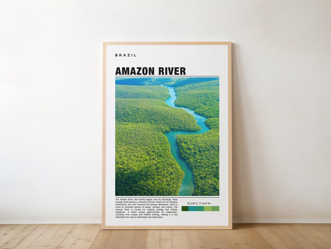 Amazon River Print Art Poster Photo Painting Forest