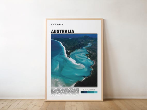 Australia Travel Print Vintage Poster Art Photo Surfing Melbourne