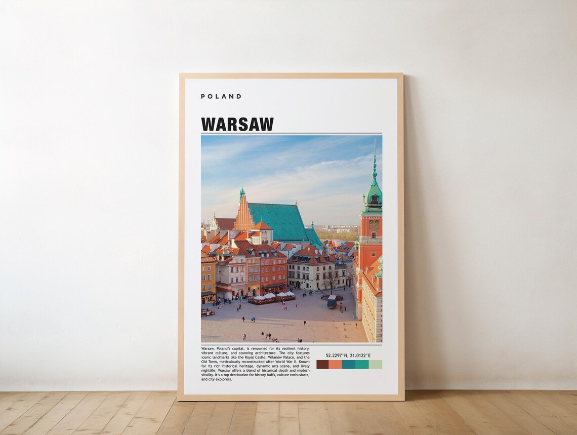 Warsaw Poland Old Town Travel Photography Poster Historic City
