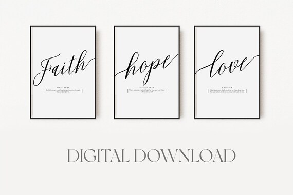 Hope Scripture Verse Print From the Faith Hope Love Trio Set