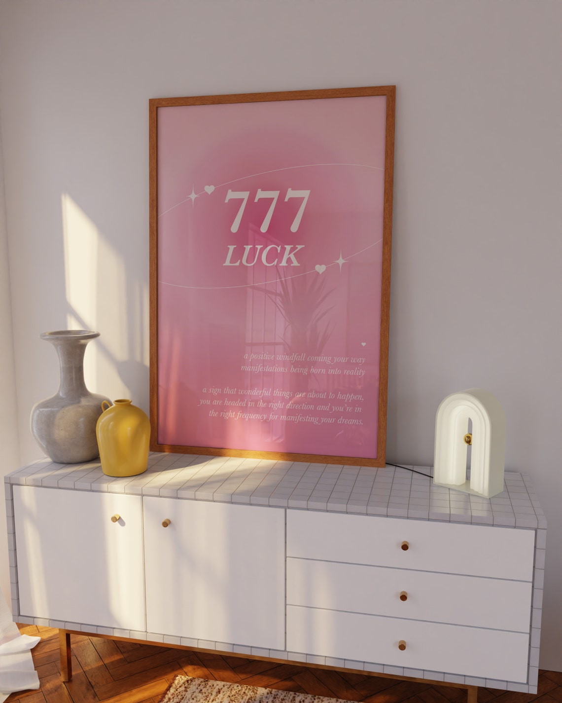 Pink Angel Number 777 Wall Art Trendy Pink 777 Aura Poster 777 Angel Number Pink Print 777 Pink Poster - Image 2