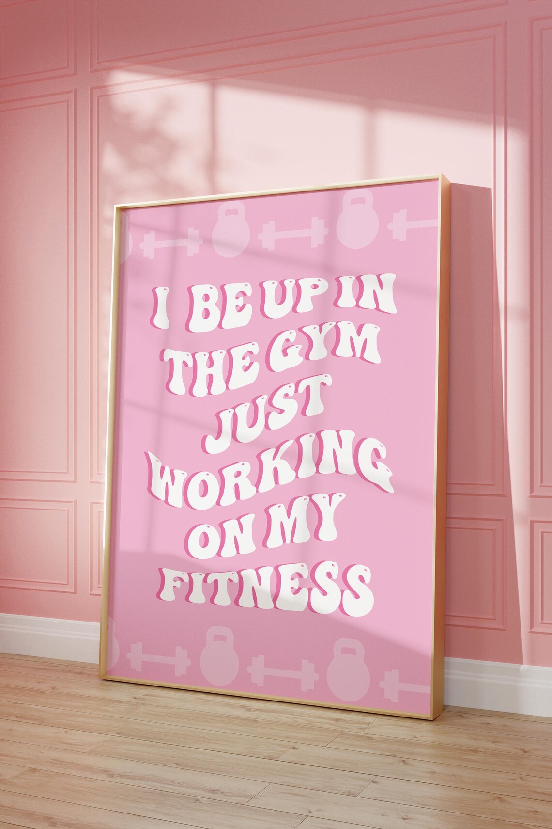 Pink Gym Girl Fitness Wall Art Print, Gym Decor - Image 6