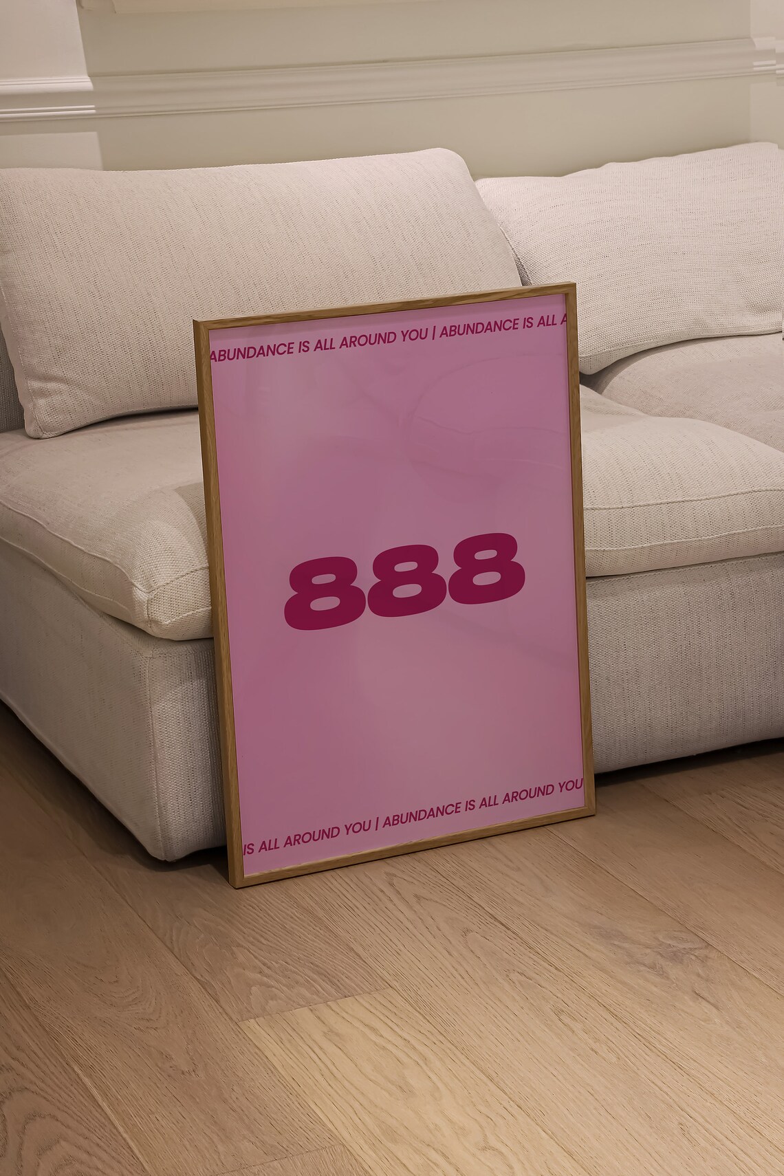 888 Angel Number Dark Pink Purple Aura Abundance Wall Art Poster - Image 2