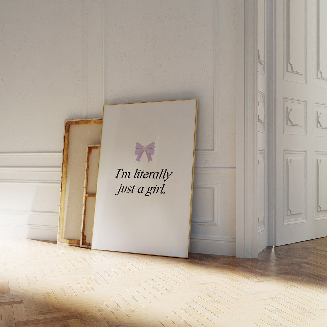Im Literally Just A Girl, Coquette Purple Bow Art Print - Image 2