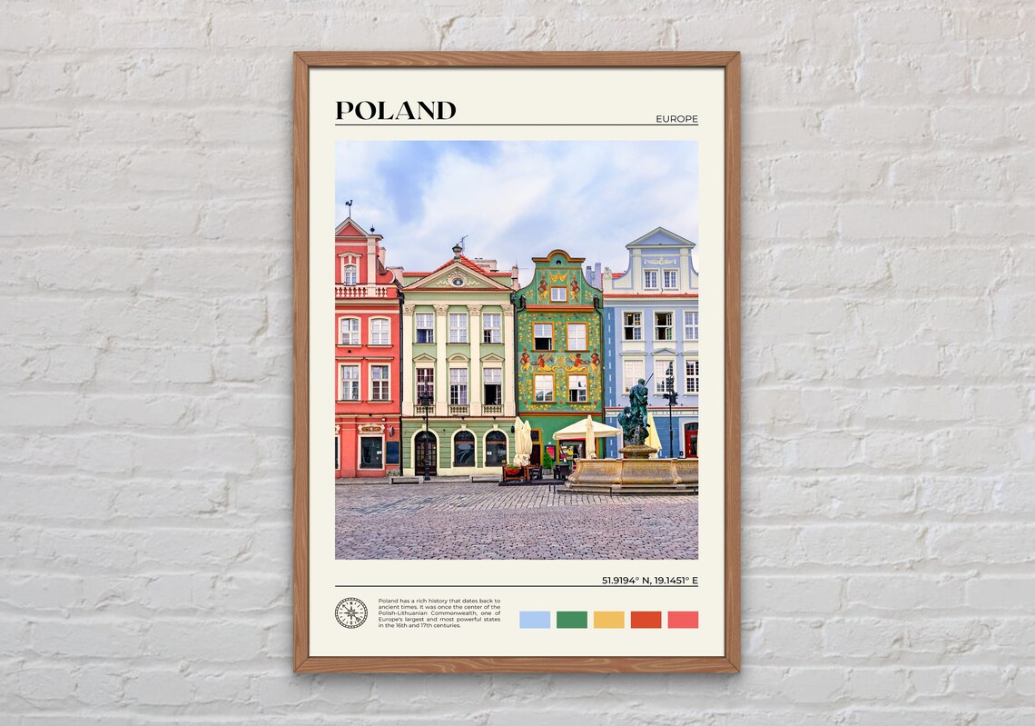 Warsaw Real Photo Travel Poster, Europe Wall Decor