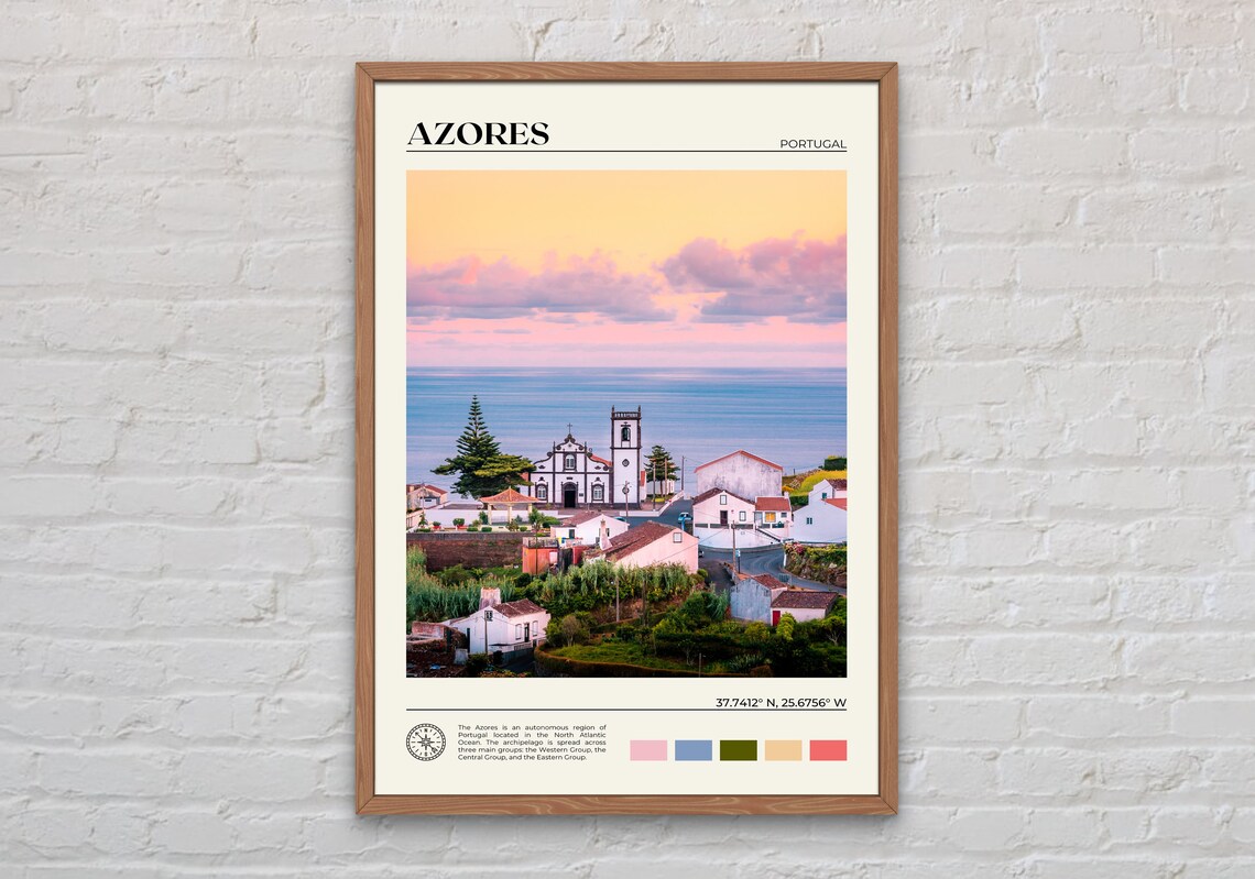 Azores Real Photo Travel Poster, Portugal Wall Art