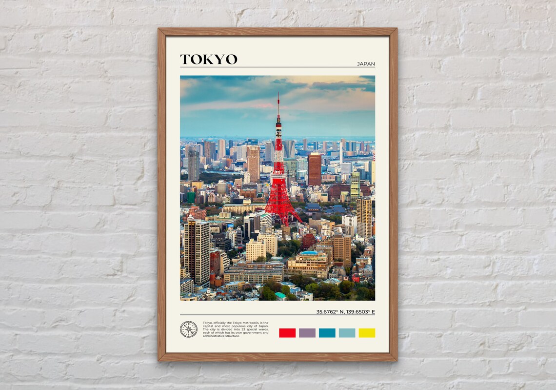 Tokyo Photo Travel Poster, Japan Wall Art