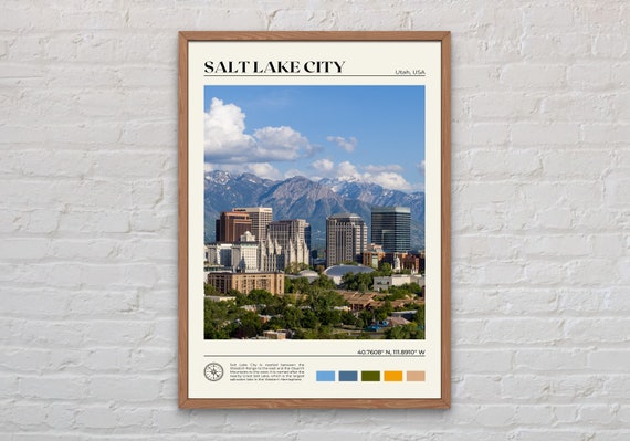 Salt Lake City Travel Poster, Real Photo Wall Art