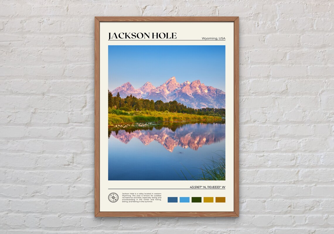 Jackson Hole Travel Poster, Wyoming Photo Print
