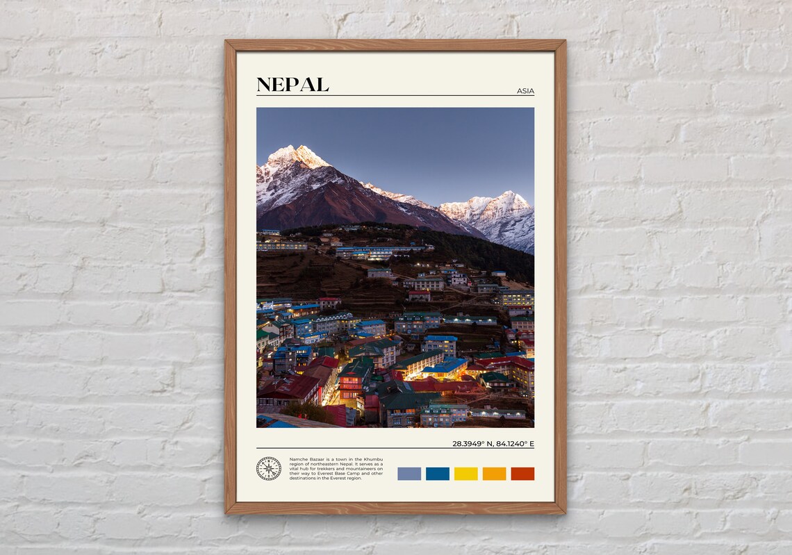 Nepal Photo Travel Poster, Asia Wall Decor