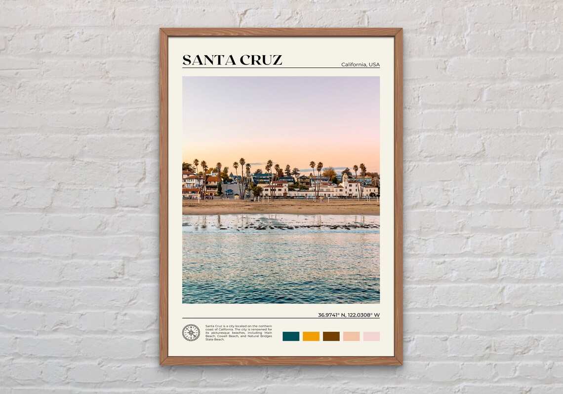 Santa Cruz Photo Print, California Travel Poster