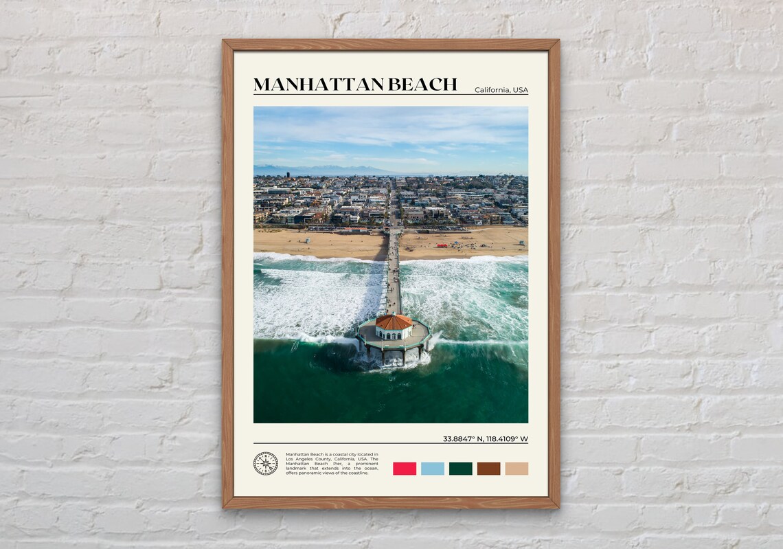 Manhattan Beach Photo, Travel Poster Wall Art