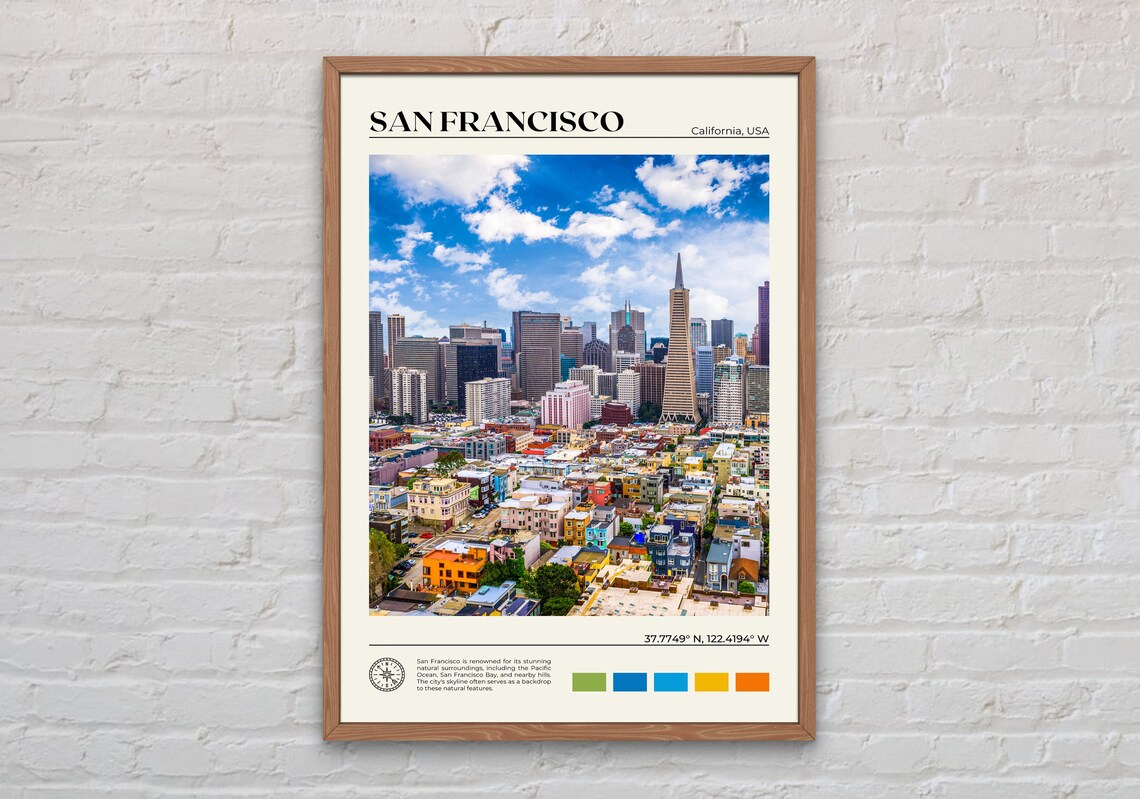 San Francisco Real Photo Travel Poster, Wall Art