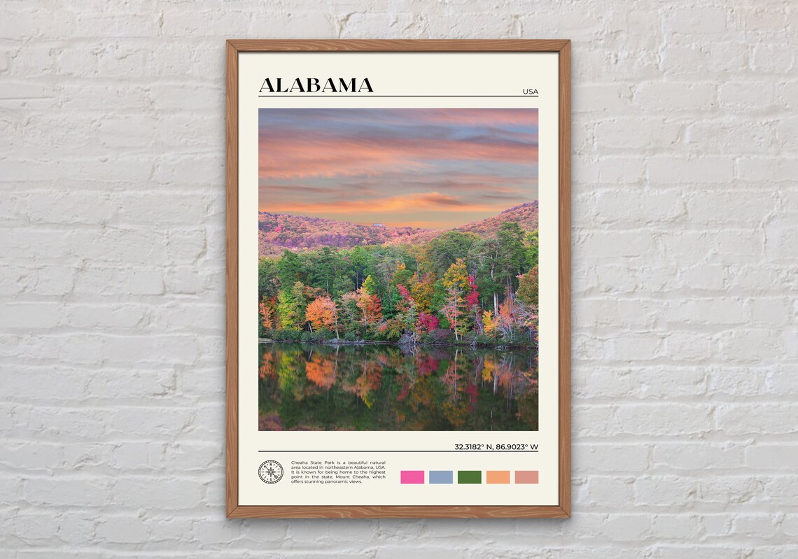 Alabama Real Photo Travel Poster, United States