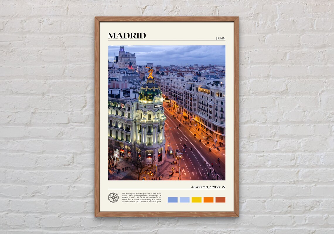 Madrid Travel Poster, Spain Wall Art
