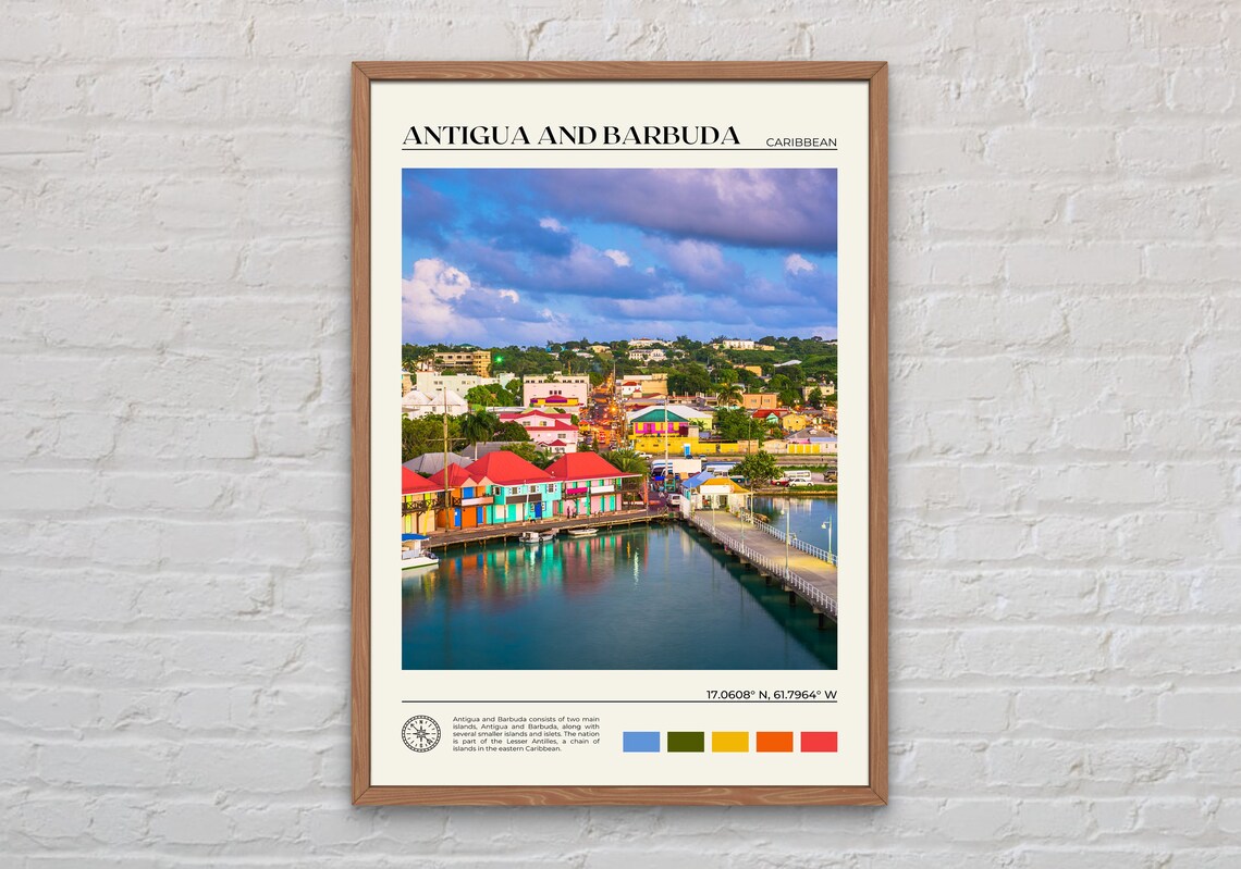 Antigua And Barbuda Photo, Caribbean Travel Poster
