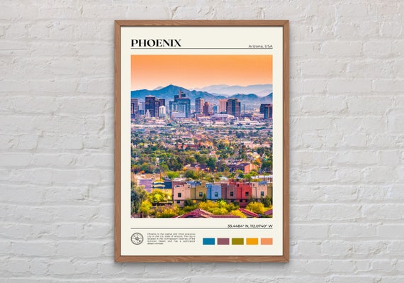 Phoenix Arizona Travel Poster, Real Photo Print