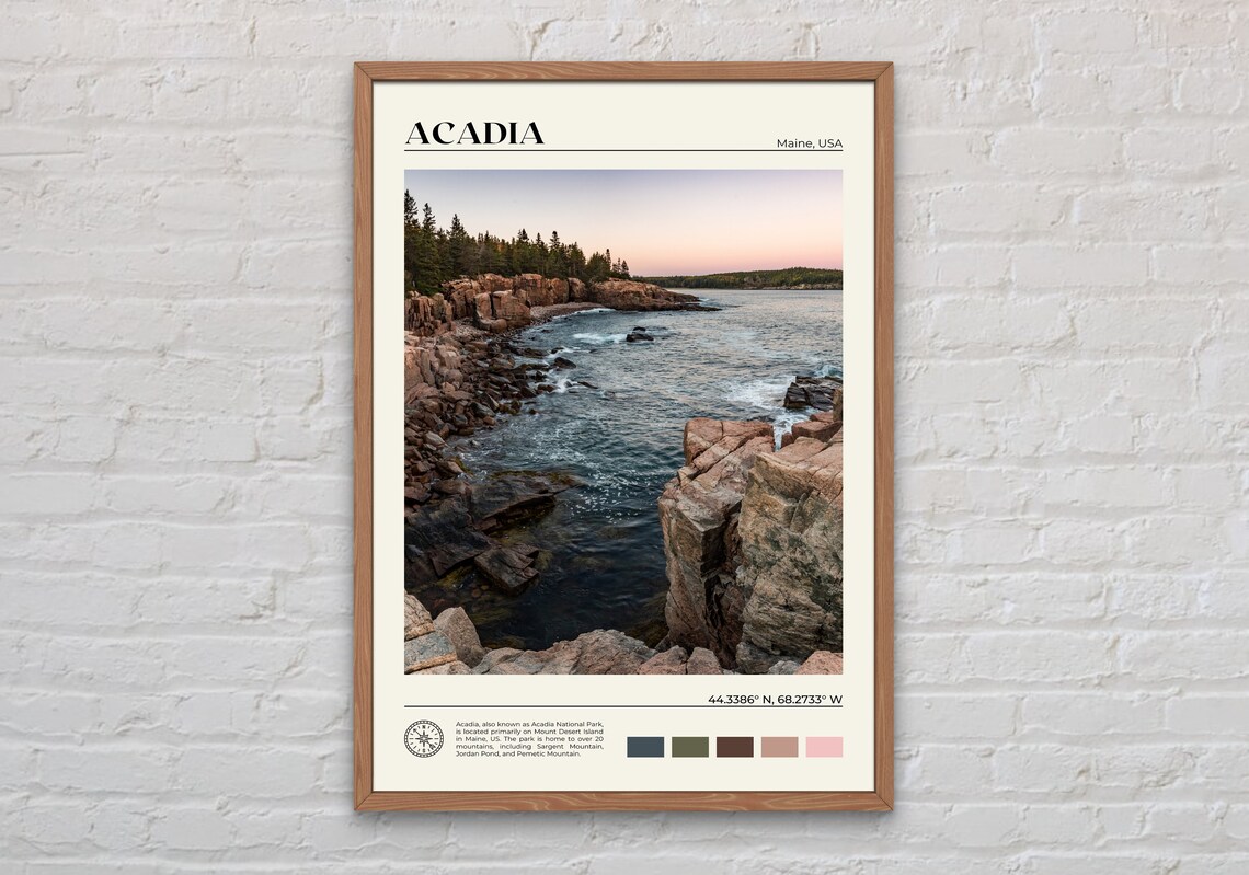 Acadia Real Photo Travel Poster, United States