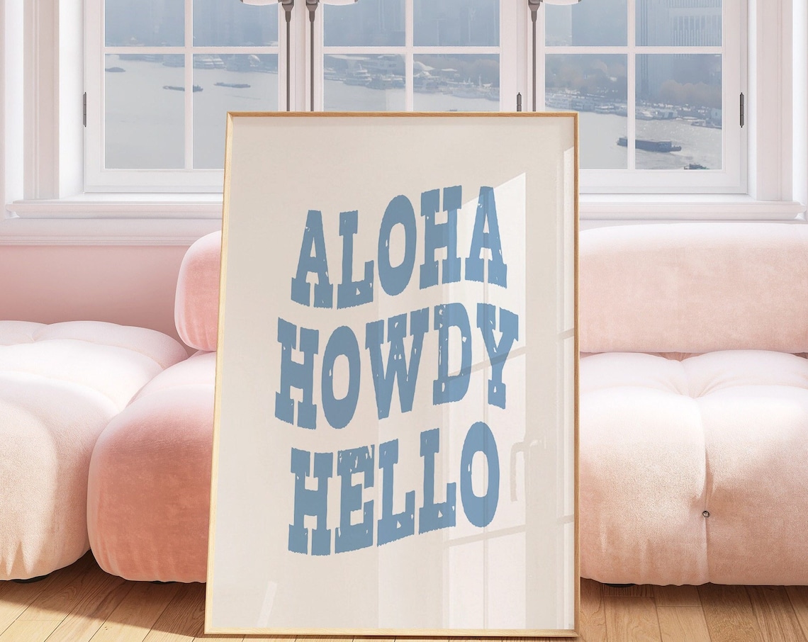 Cowgirl Aloha Howdy Hello Wall Art Poster