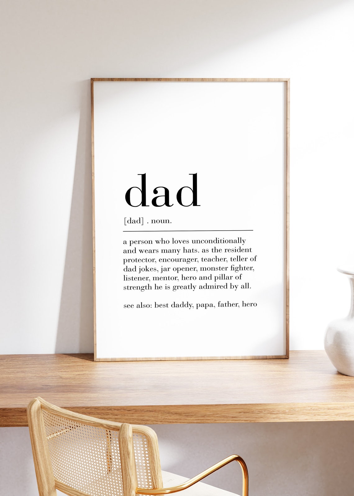 Dad Dictionary Definition Fathers Day Gift Hero Typography Art Poster - Image 2