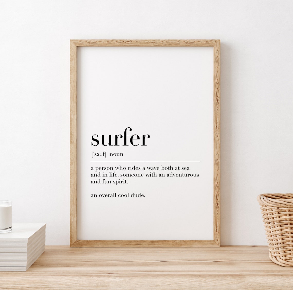 Surfer Definition Wave Rider Beach Lifestyle Dictionary Quote Poster - Image 2