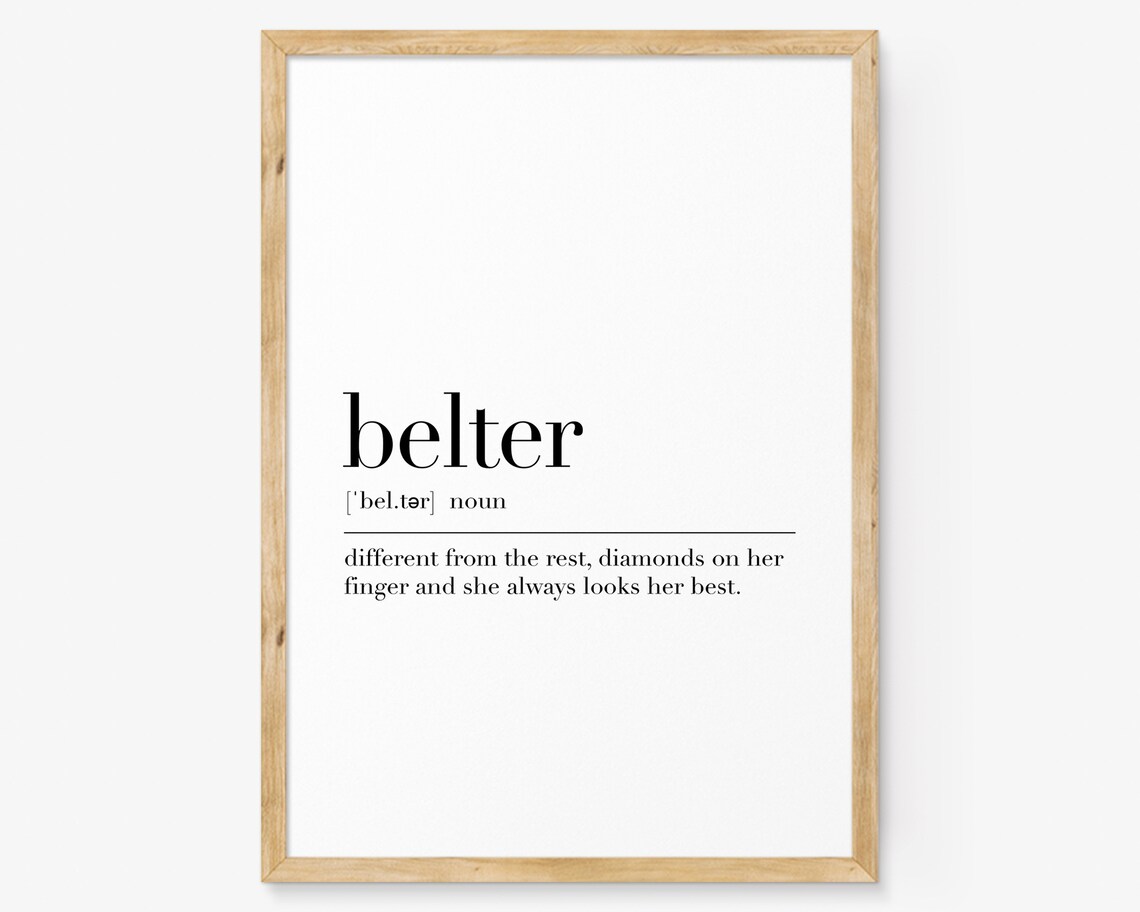 Belter Definition Funny Dictionary Style Bold Wall Quote Poster - Image 2