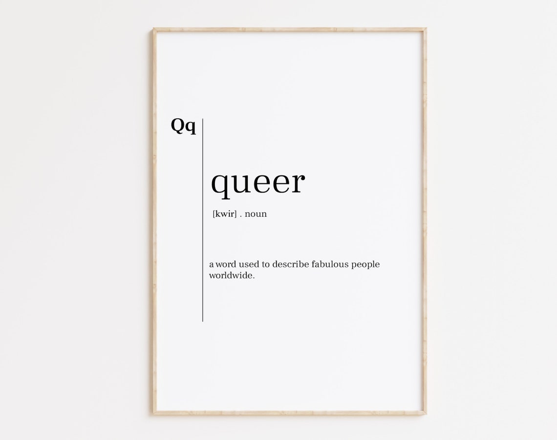 Queer Definition Poster Pride Dictionary Fabulous Quote Wall Decor