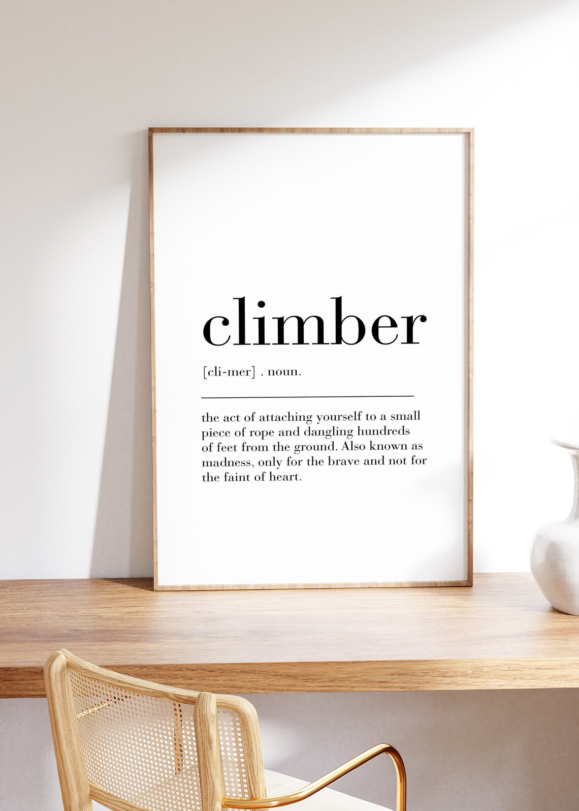 Climber Definition, Climbing Quote Wall Art Print - Image 2
