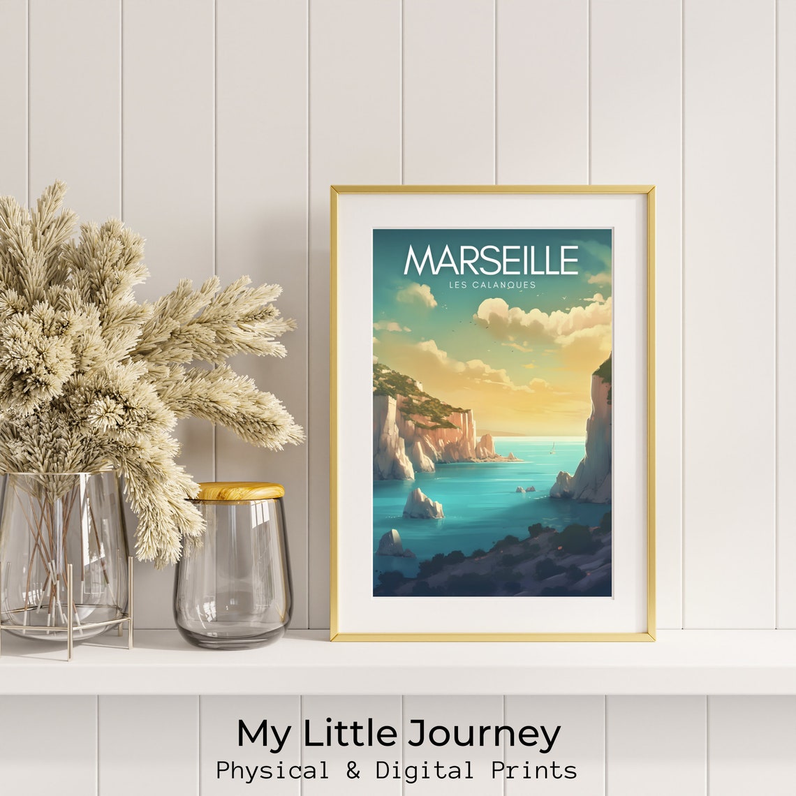 Marseille Les Calanques Sunset Cliffs Turquoise Sea View Poster - Image 2