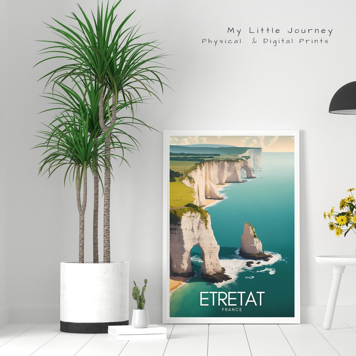 Etretat Minimalist Travel Poster, Normandy Wall Art - Image 3