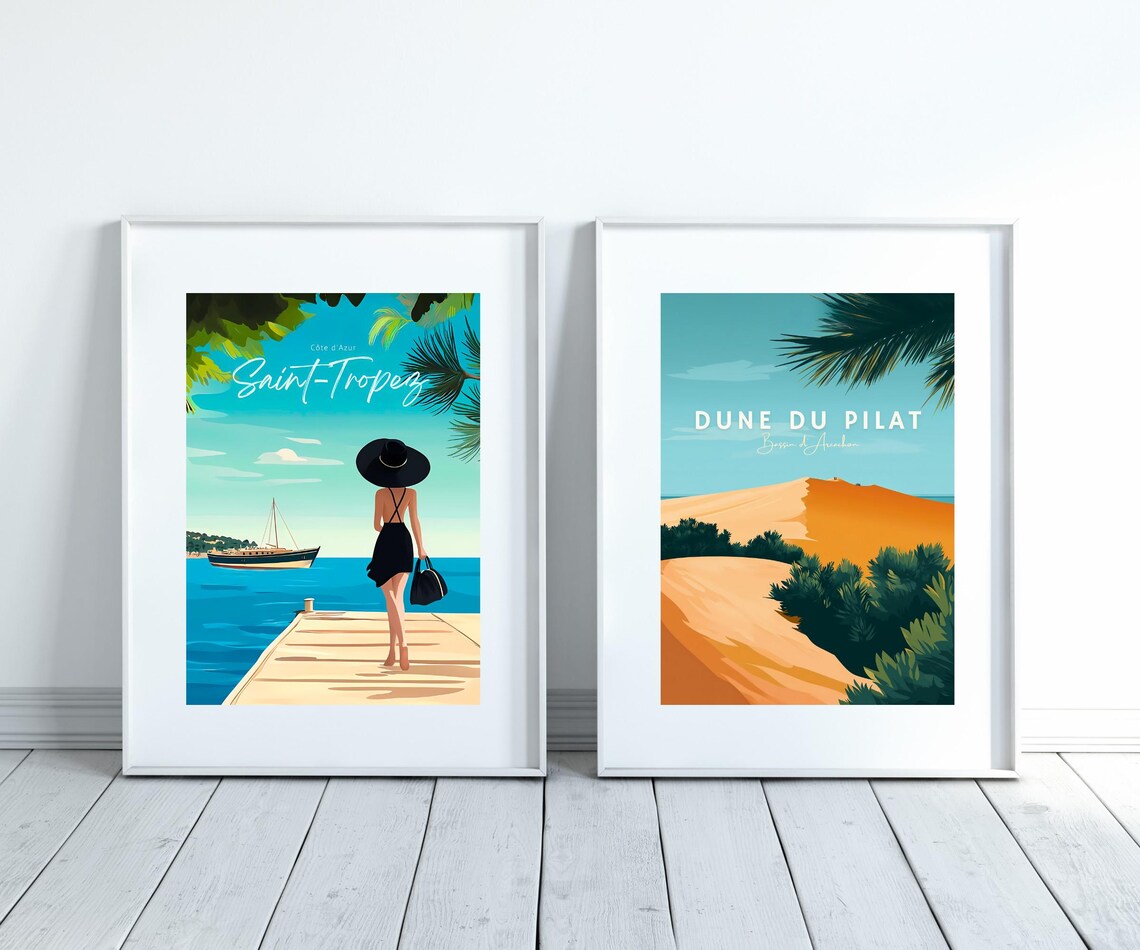 Saint Tropez Vintage Travel Poster, French Riviera - Image 3