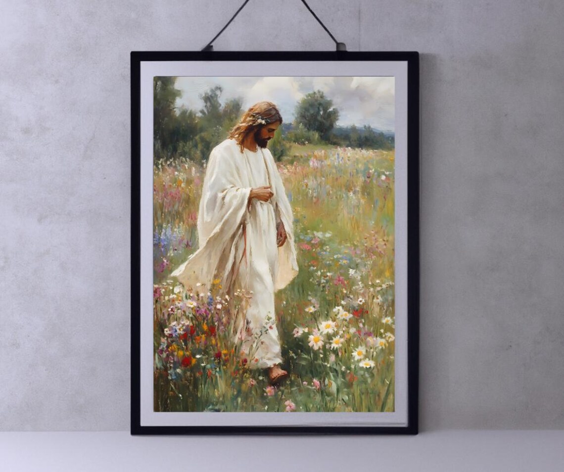 Jesus Leaves The 99 Christian Religious Art Print