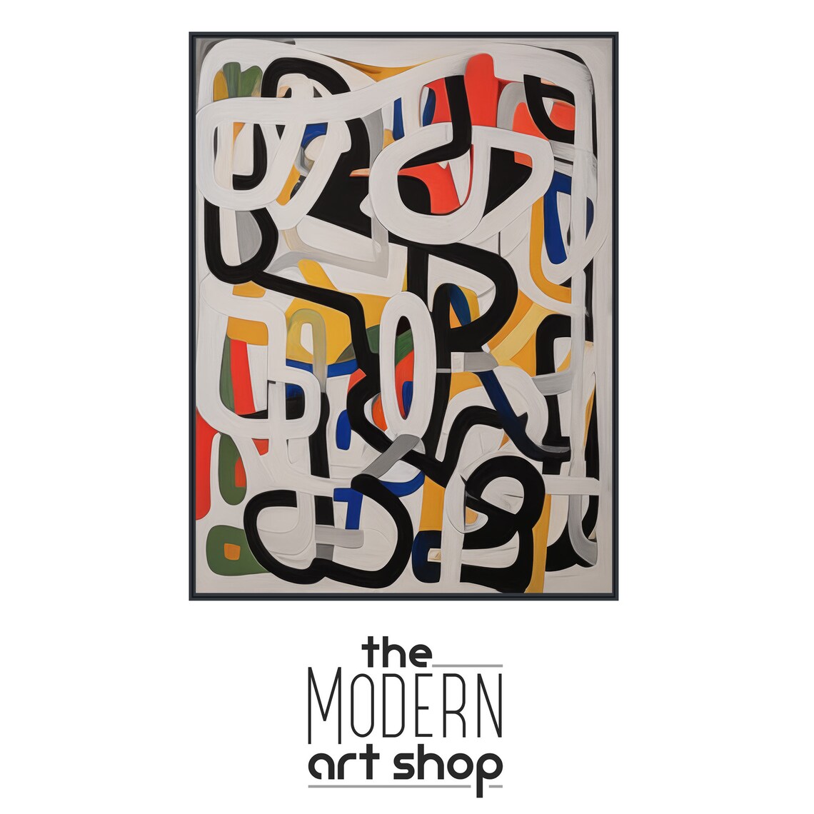 Colorful Abstract Line Art, Contemporary Art Print - Image 4