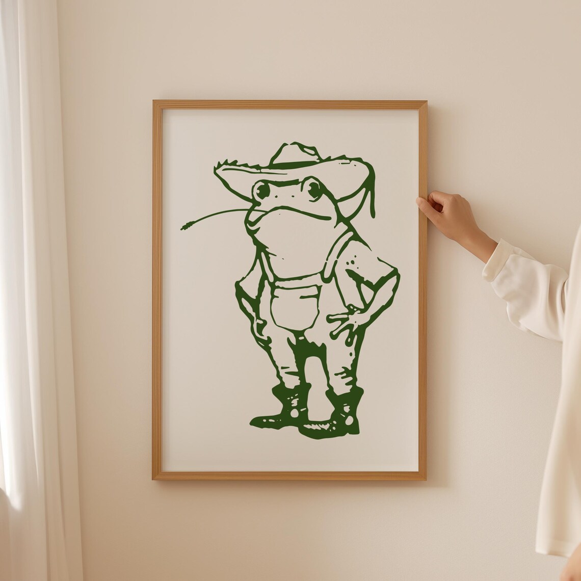 Cowboy Frog Farmer Funny Cute Southwest Art Print