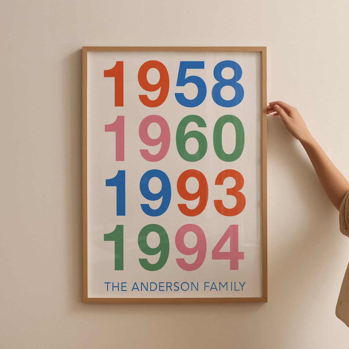 Custom Year Personalized Family Typography Art Print