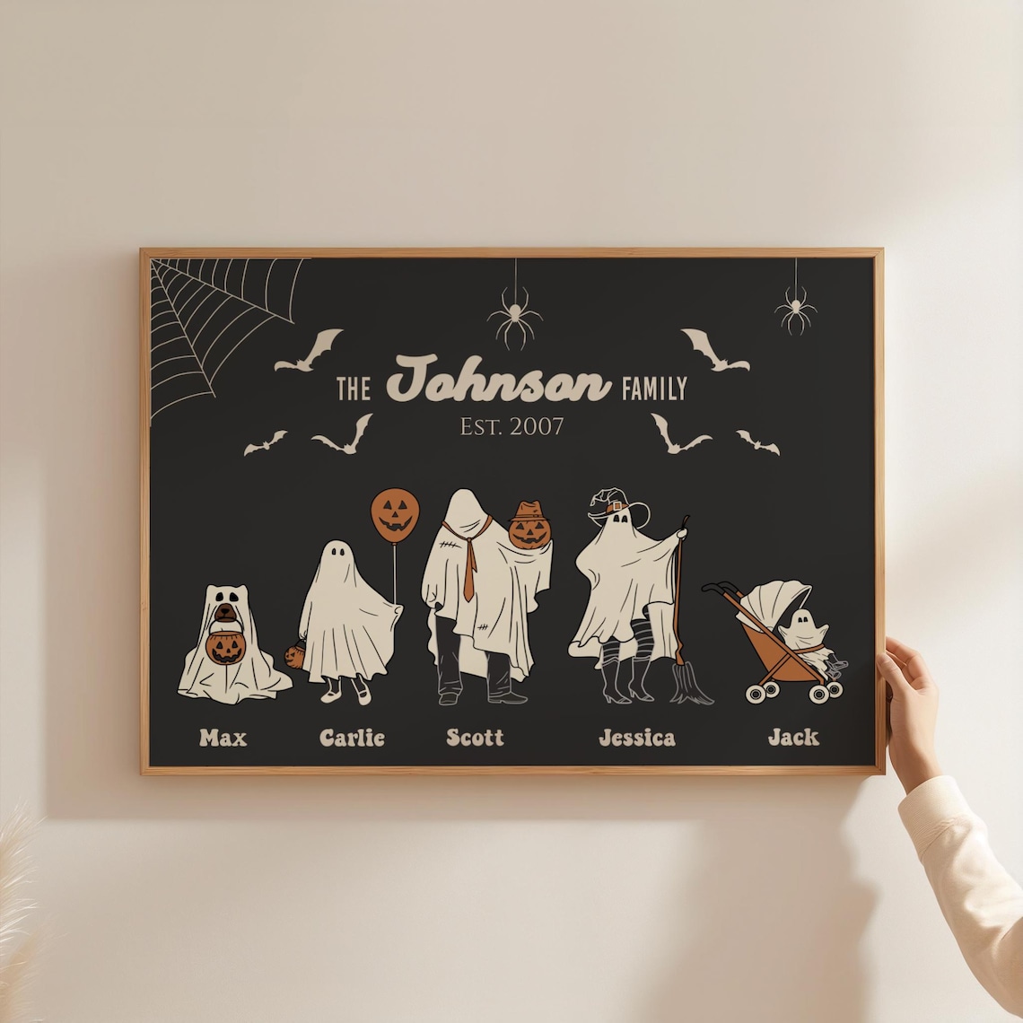 Halloween Ghost Family Portrait Personalized Art Print