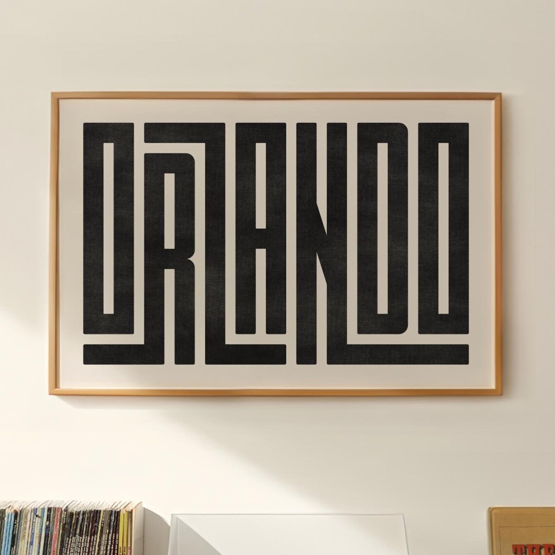 Orlando Typography Design, Florida Minimalist Poster Print