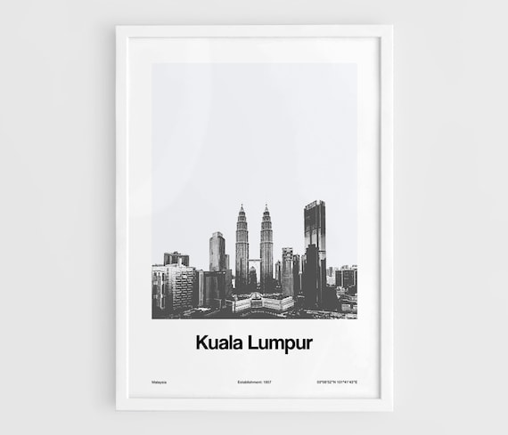 Kuala Lumpur Skyline, Malaysia Cityscape Poster