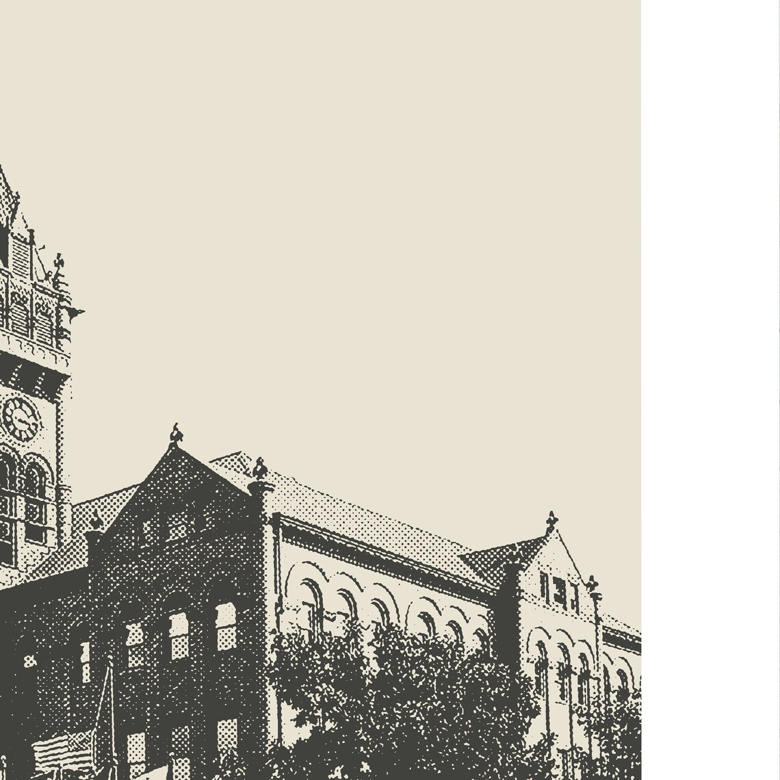 Urbana Illinois Minimalist Travel Poster, Black White - Image 2