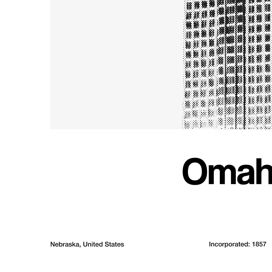 Omaha, Nebraska Skyline Minimalist City Art Print - Image 2