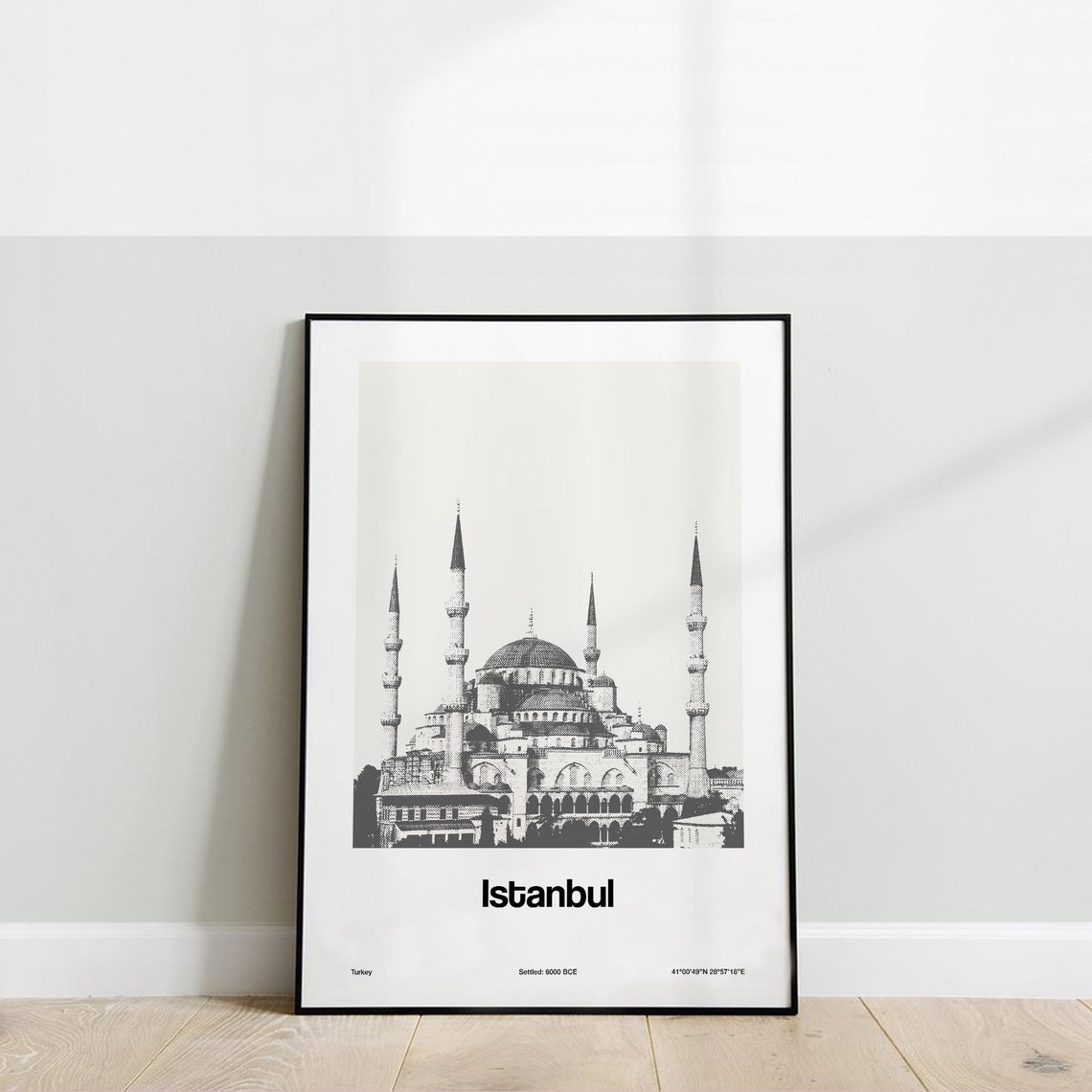 Custom Istanbul Blue Mosque, Black and White Art Print - Image 3