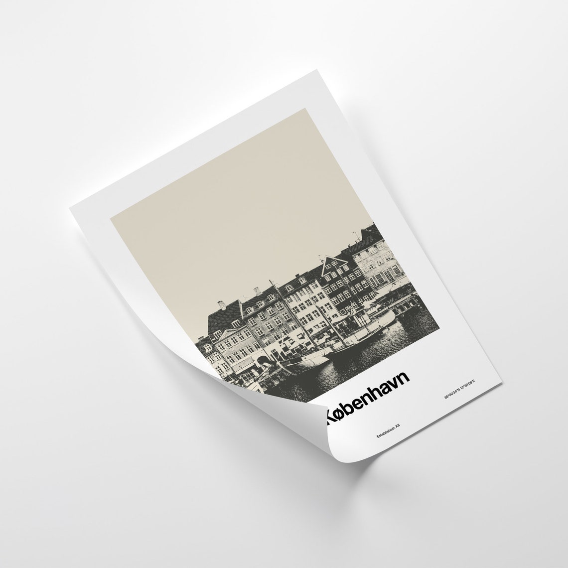 Copenhagen Nyhavn Skyline, Minimalist Art Print - Image 3