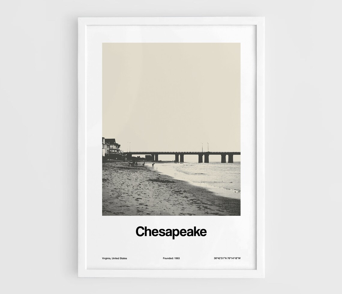 Chesapeake Bay Bridge Tunnel Virginia Travel Poster