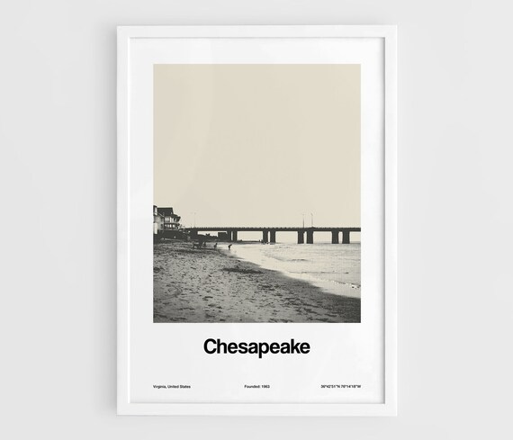 Chesapeake Bay Bridge Tunnel Virginia Travel Poster