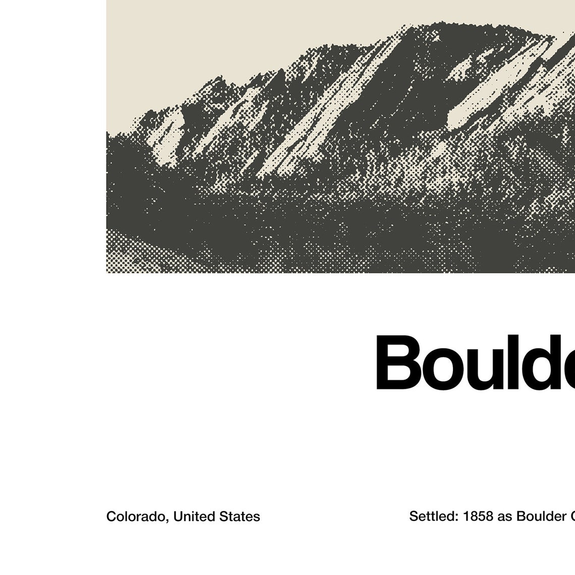 Boulder Flatirons Minimalist City Print, Colorado - Image 3
