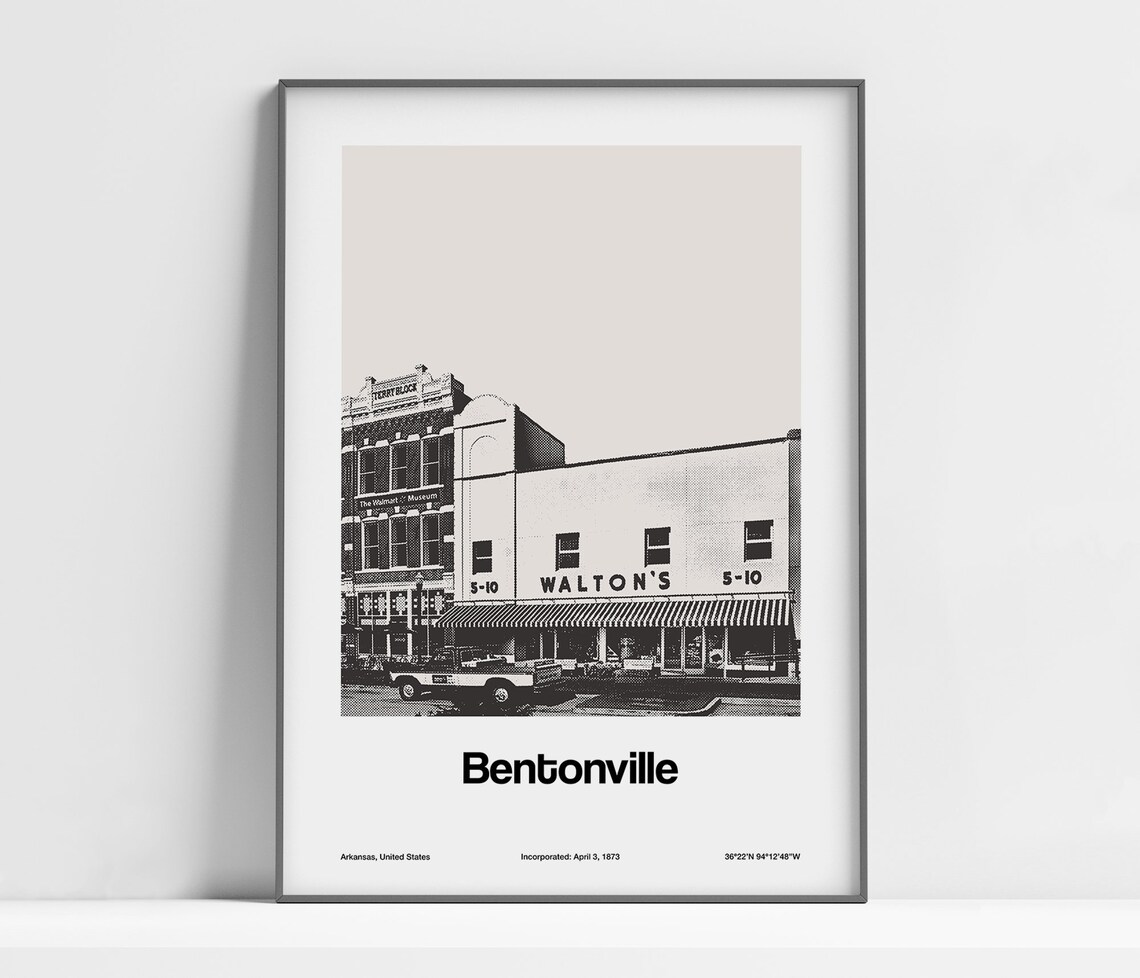 Bentonville Arkansas Minimalist City Art Print