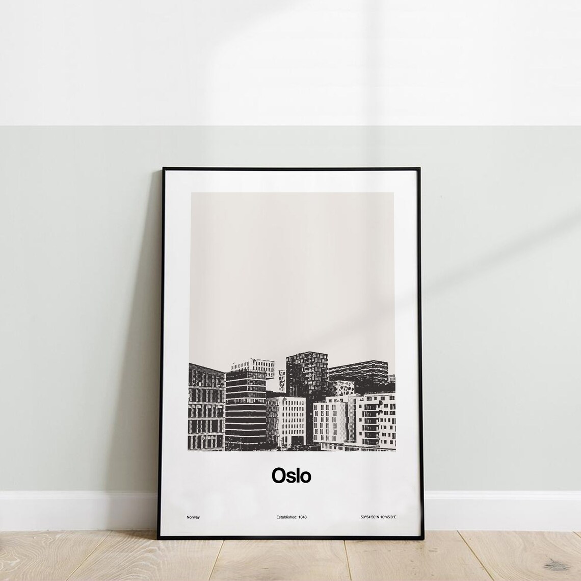 Oslo Bjørvika Skyline, Minimalist Travel Poster - Image 3