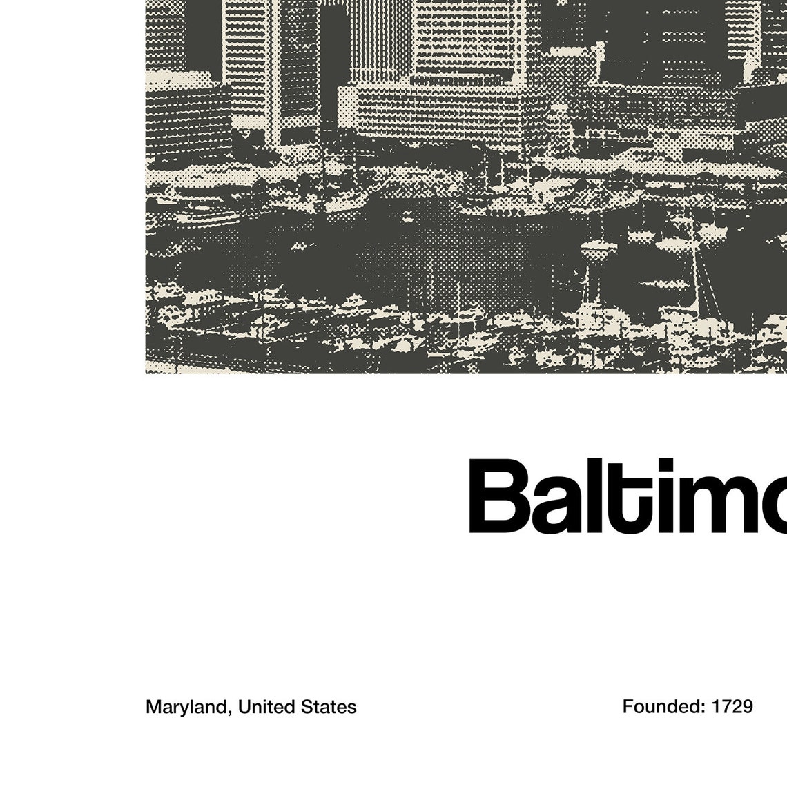 Baltimore Inner Harbor, Maryland Minimalist Art Print - Image 3