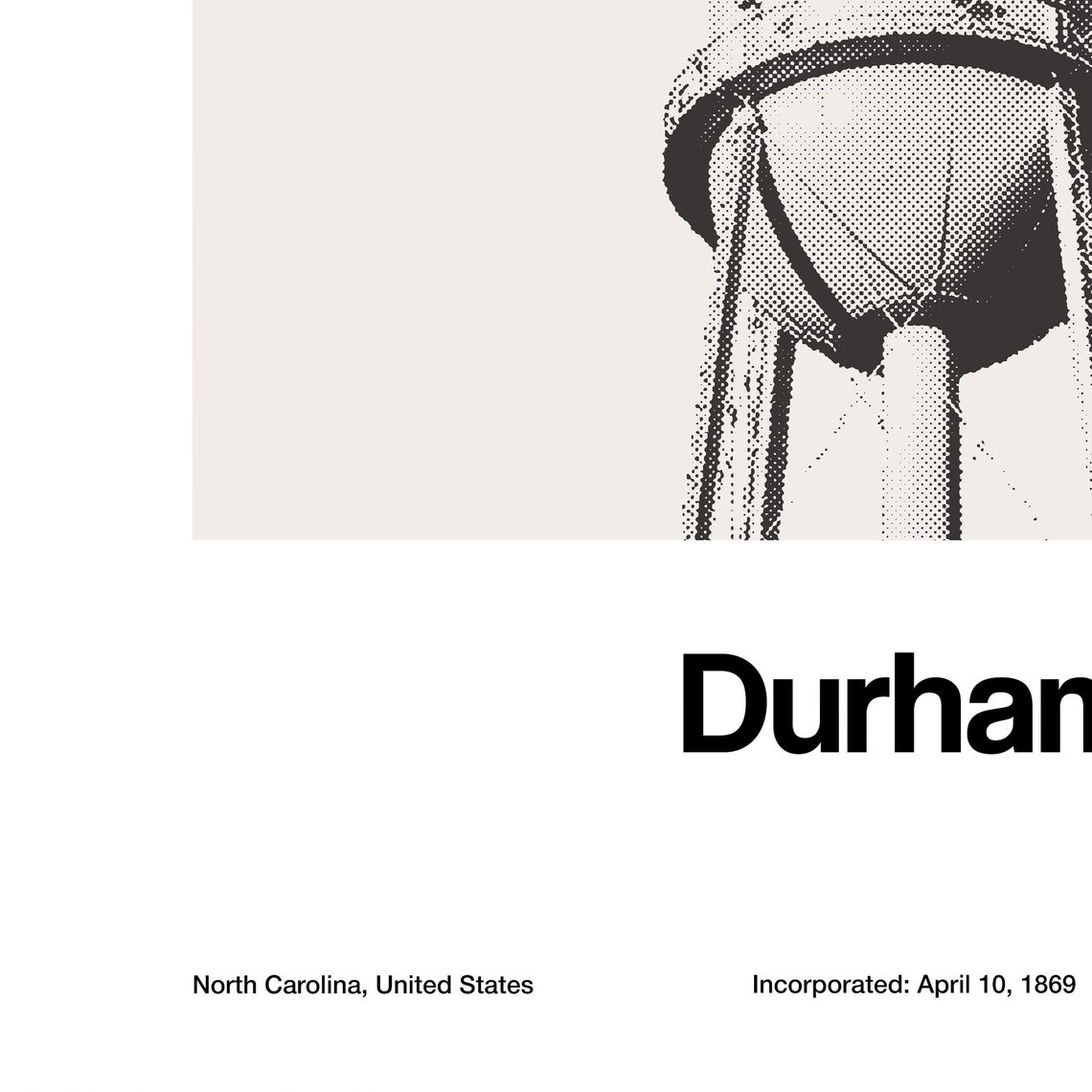 Downtown Durham Poster Print, North Carolina Skyline - Image 3