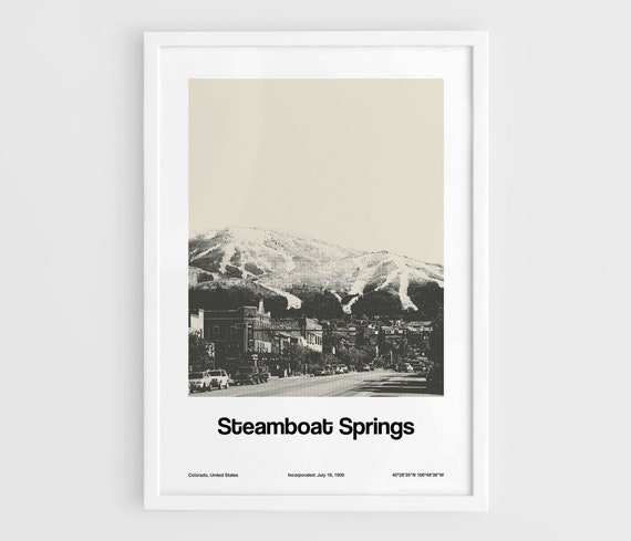 Steamboat Springs, Colorado Mountain Poster, Minimalist